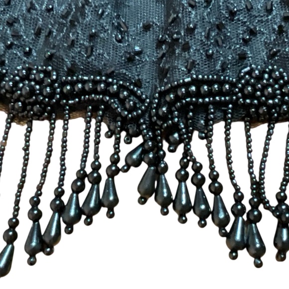 MICHAEL MICHAEL KORS Black Beaded Long Sleeve Fancy Easy Care Poly Blouse Sz M - Picture 8 of 10